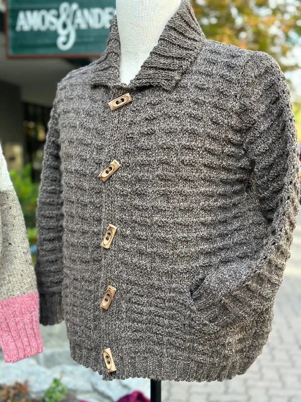 Warm cardigan for cozy evenings -Irish - Jacket - Granite