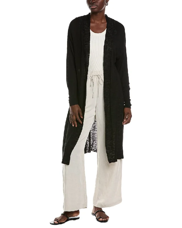 Cardigan with extended cuffs -Renuar Linen-Blend Cardigan