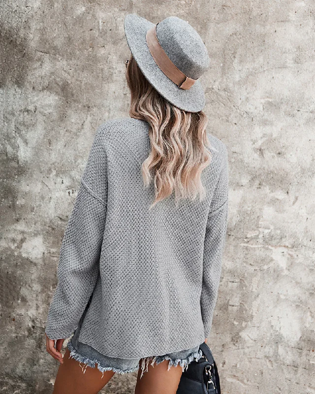 Gray pullover sweater for casual days -TastyHottie - WOMEN WINTER PULLOVER SWEATER