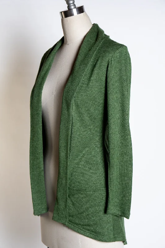 Cardigan with pearl buttons -Dreamy Duster - Softie Knit, Evergreen