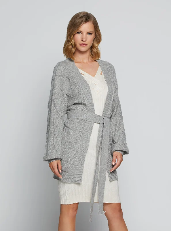 Cardigan with wide collar -Grey Edwige Cardigan