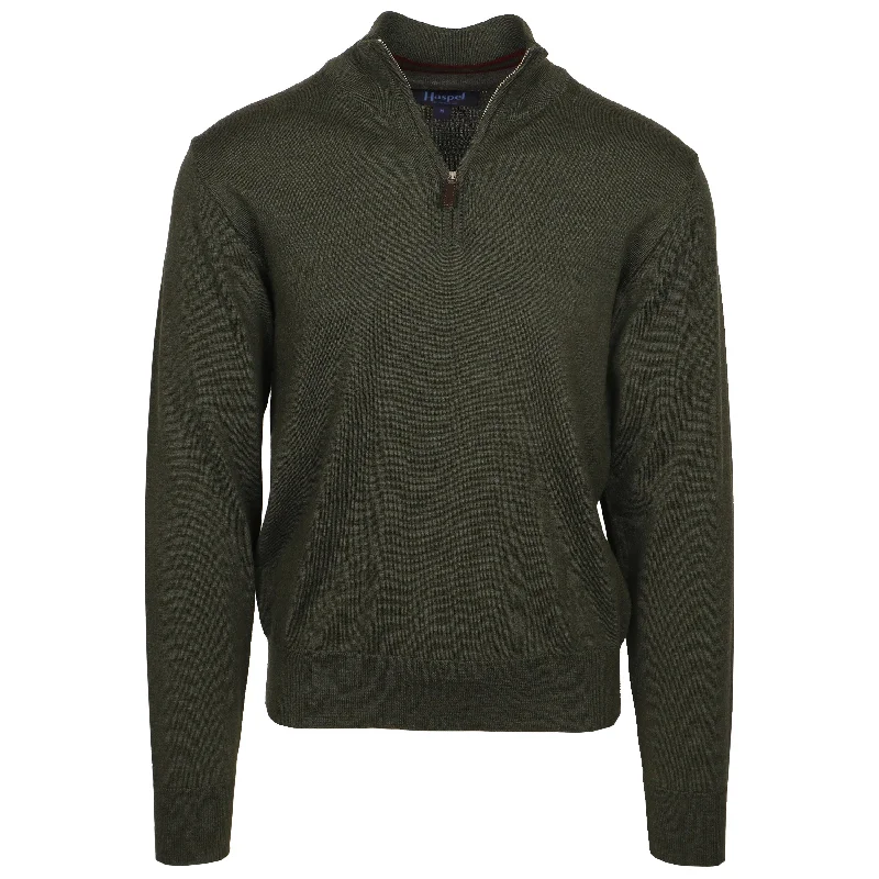 Pullover sweater with checkered print -Lafayette Green Quarter Zip Sweater