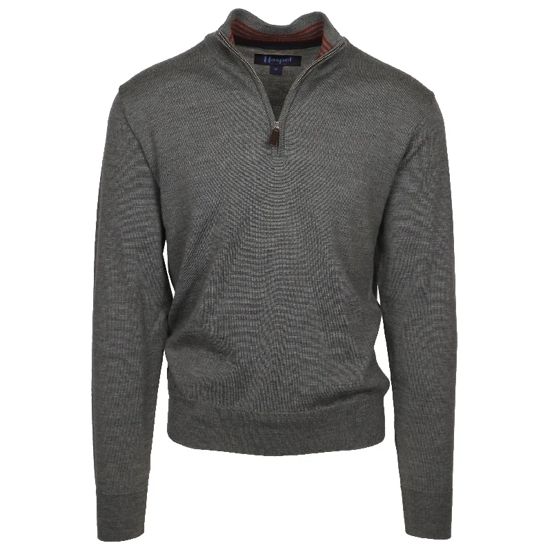 Warm pullover sweater for winter days -Lafayette Gray Quarter Zip Sweater