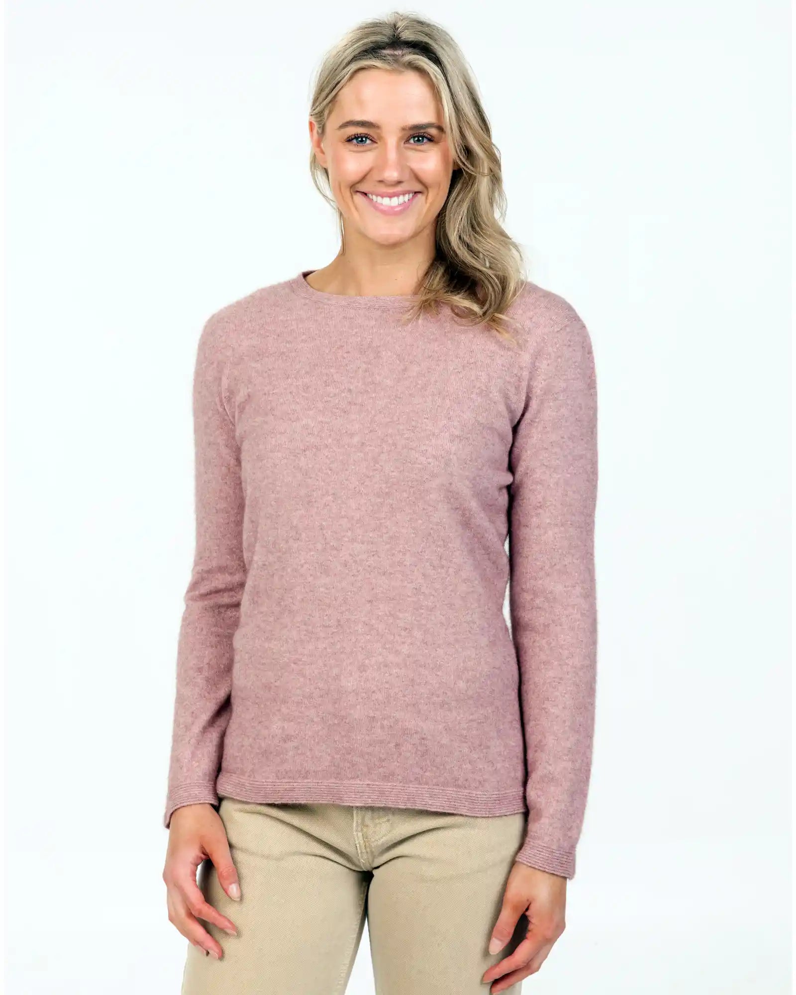 Pullover sweater with front fringe -Lily Women's Crew Neck Sweater - NB682