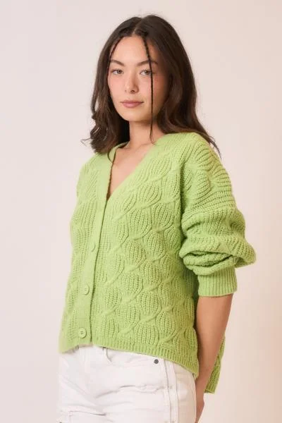 Lightweight cardigan for layering -Lime Cardigan