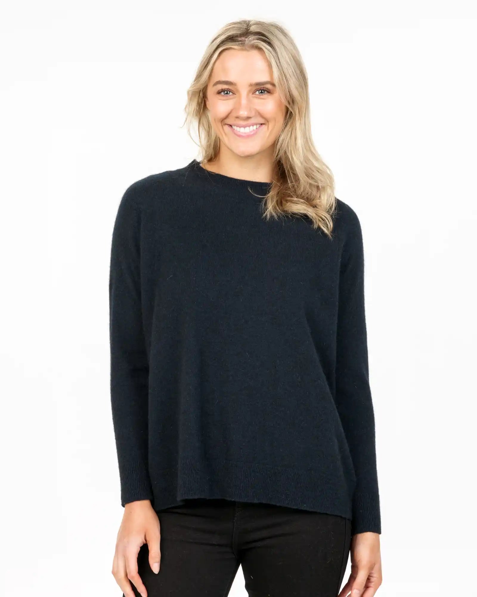 Pullover sweater with loose fit -Navy Women's Lounge Sweater - NB816