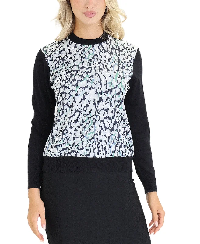 Pullover sweater with velvety finish -Print Sweater