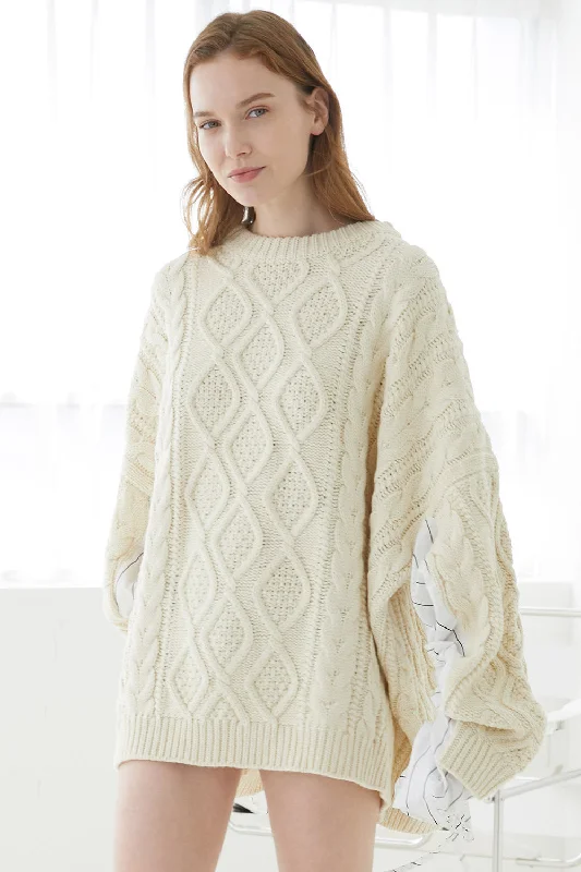 Pullover sweater with relaxed fit -Sadie Shirt Combo Knit Pullover