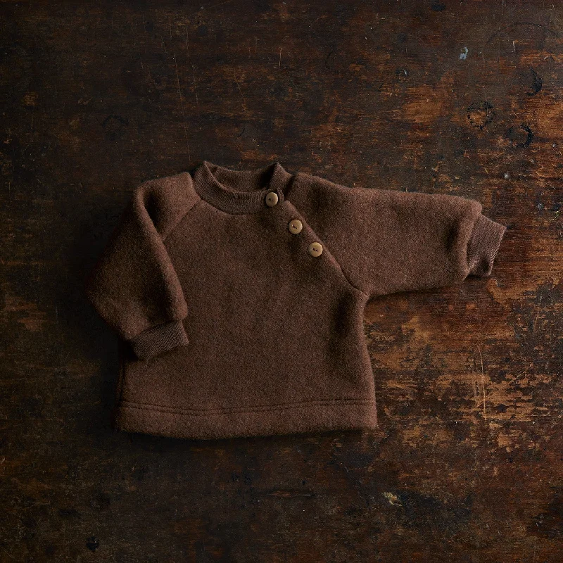 Pullover sweater with relaxed fit -Puffin Baby & Kids Sweater - Merino Wool Fleece - Squirrel