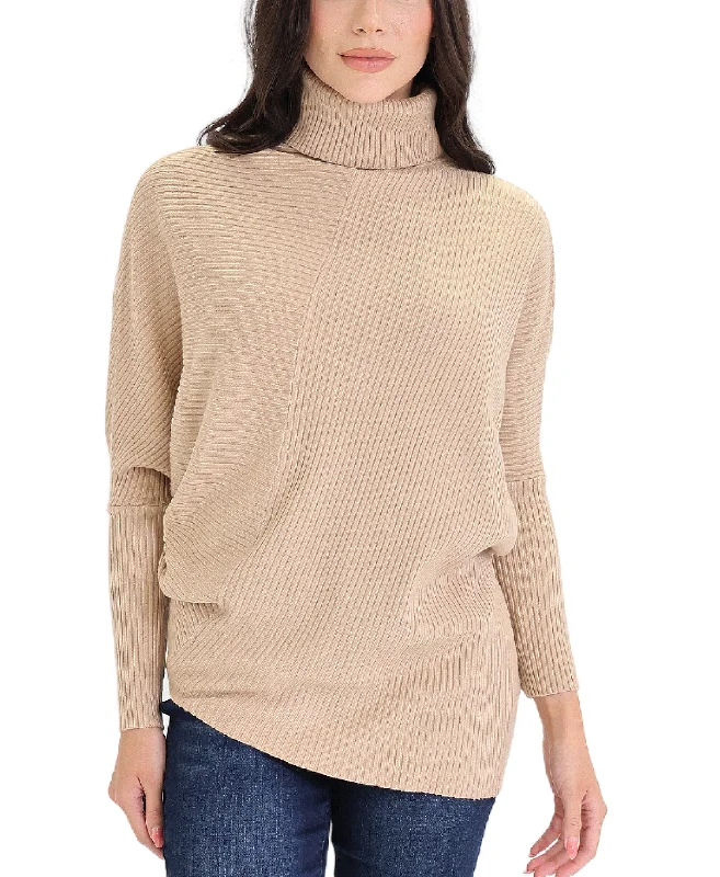 Pullover sweater with relaxed fit -Turtleneck Ribbed Sweater