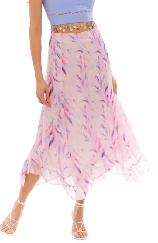 layered pleated skirts -Karina Midi Skirt In Soft Tropical