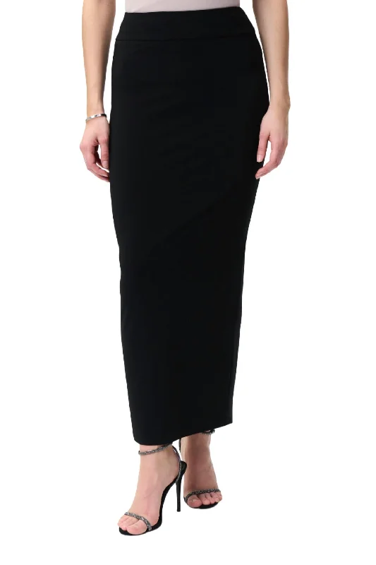 cargo pleated skirts -Maxi Pencil Skirt In Black