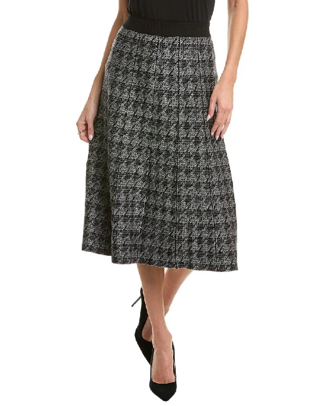 sheer leather skirts -YAL New York Knit Houndstooth A-Line Skirt