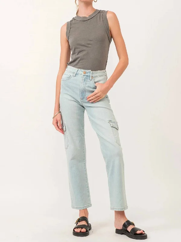 wide leg sweatpants -90's High Rise Foster Ankle Straight Jeans In Blue