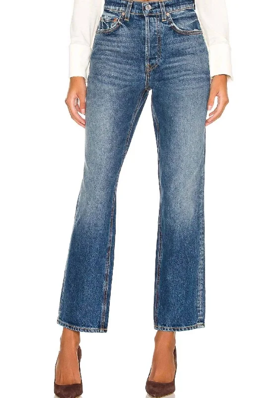 distressed denim pants women -Cassidy High Rise Straight Jean In Tribeca Wash