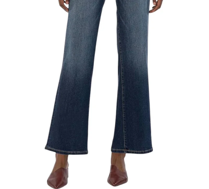 insulated wide leg pants -Charlotte High Rise Jeans In Resolved With Dark Stone Base Wash