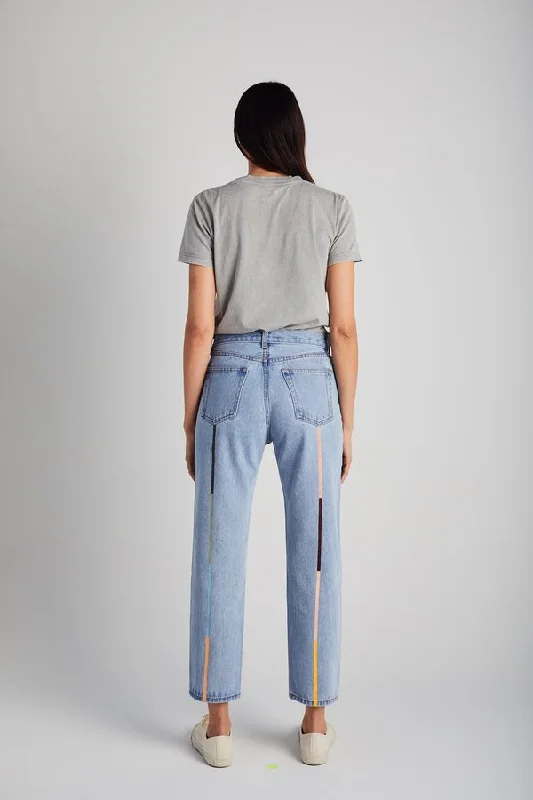 comfy sweatpants home -STILL HERE Cloud Rainbow Tate Denim, Vintage Blue