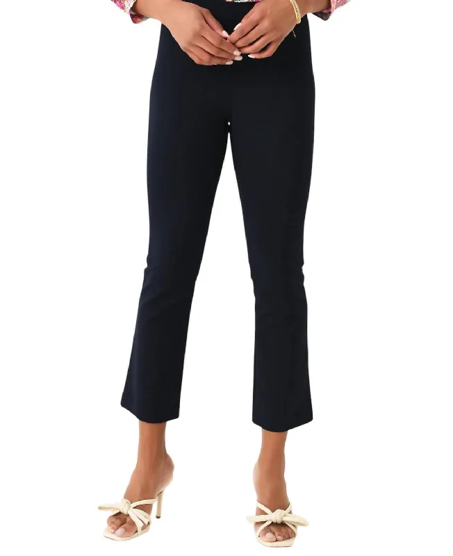 slim chinos pants women -Crop Flare Trouser In Coastal