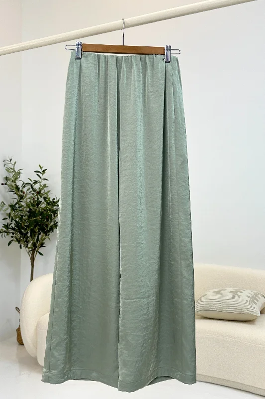 maternity skinny pants stretch -Daydreamer Wide Leg Pants Sage (Preorder)