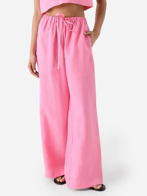 ripped leather pants -Delphi Drawstring Pant In Rose