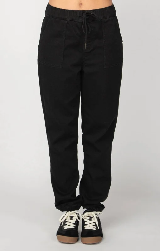 formal yoga pants hybrid -Denim Knit Jogger In Black