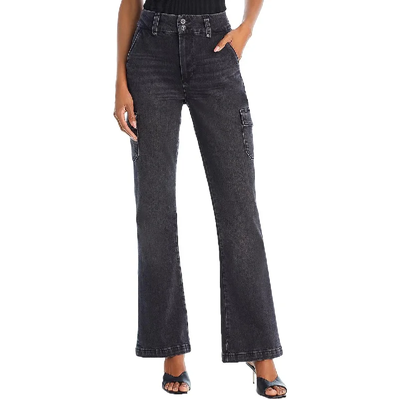 formal skinny pants hybrid -Dion Womens High Waist Denim Cargo Jeans