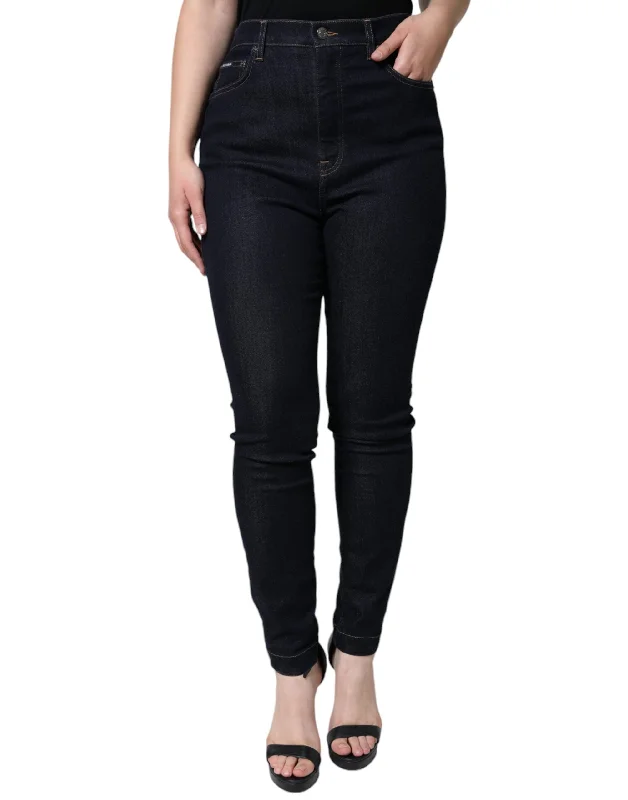 utility yoga pants pockets -Dolce & Gabbana  GRACE High Waist Skinny blue Women's Jeans