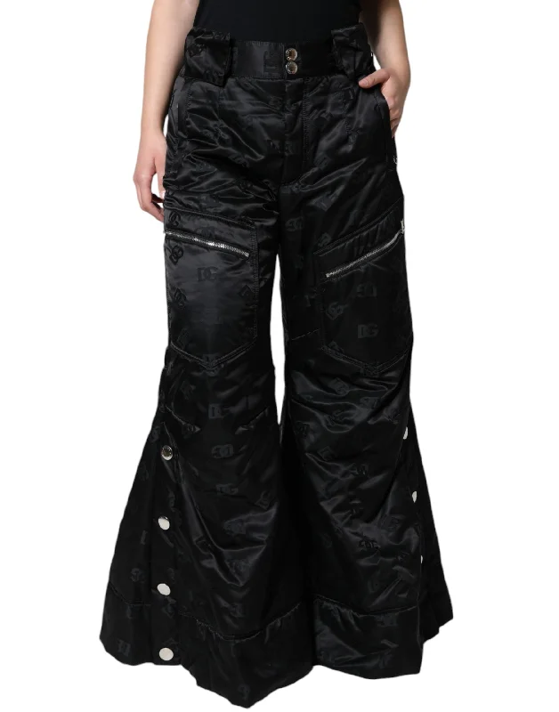 utility cargo pants pockets -Dolce & Gabbana  High Waist Women Wide Leg Women's Pants (Pre-Owned)