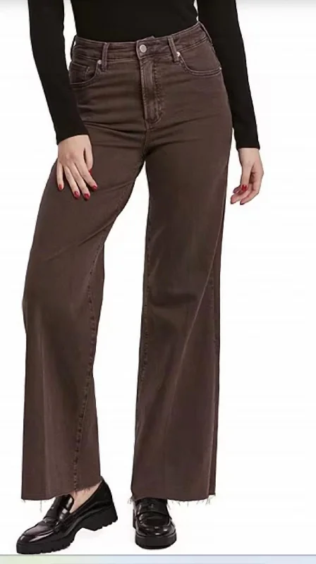 khaki pants casual wear -Fiona In Mocha Brown