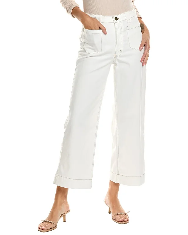 distressed wide leg pants -FRAME Denim Natural Utility Relaxed Straight Jean