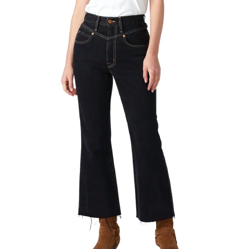 stretch wide leg pants -Frankie Double Yoke Jean In Night Flight