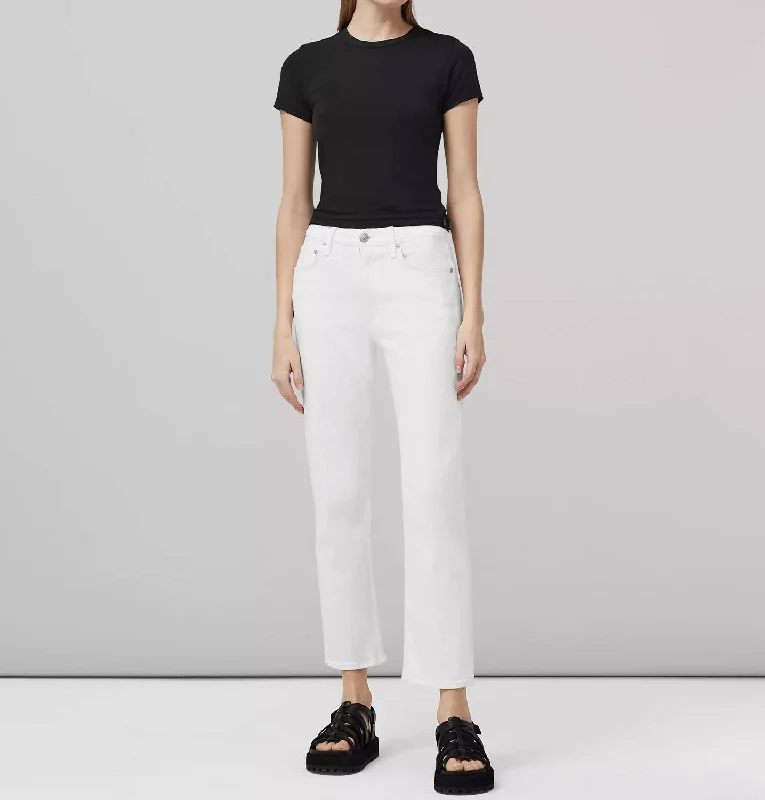 slim sweatpants women -Harlow Straight Jean In Optic White