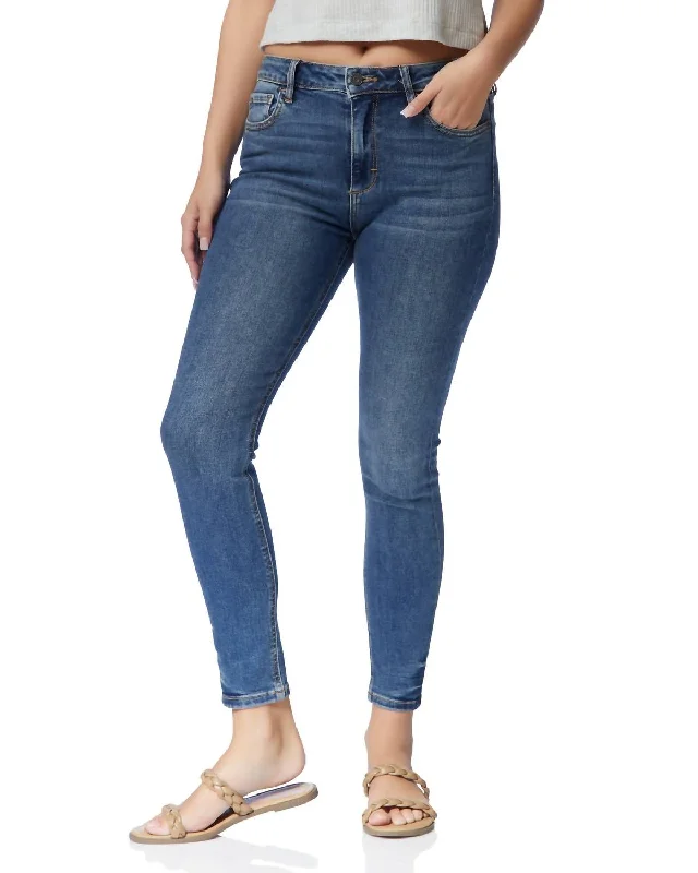 bell bottom jogger pants -High Rise Skinny Jean In Dark Wash