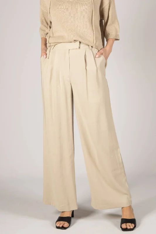 twill yoga pants sturdy -High Waisted Trouser In Khaki