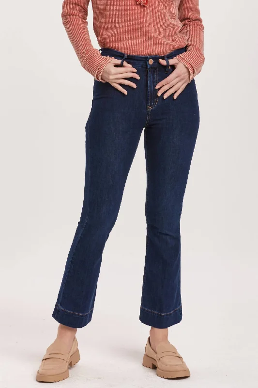 travel yoga pants women -Jeanne High Rise Cropped Flare Jeans In Star Demand