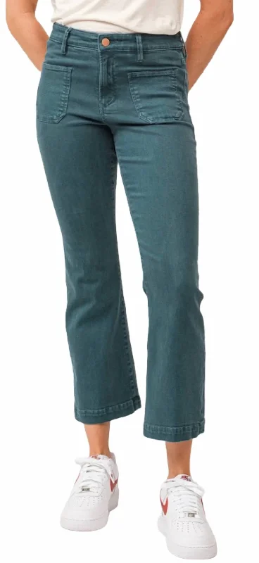 insulated skinny pants winter -Jeanne Jeans In Deep Teal