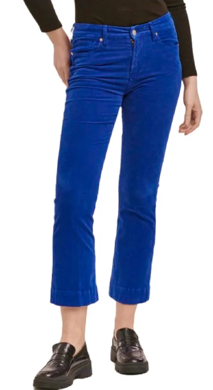 flared wide leg pants -Jeanne Jeans In Royal Blue