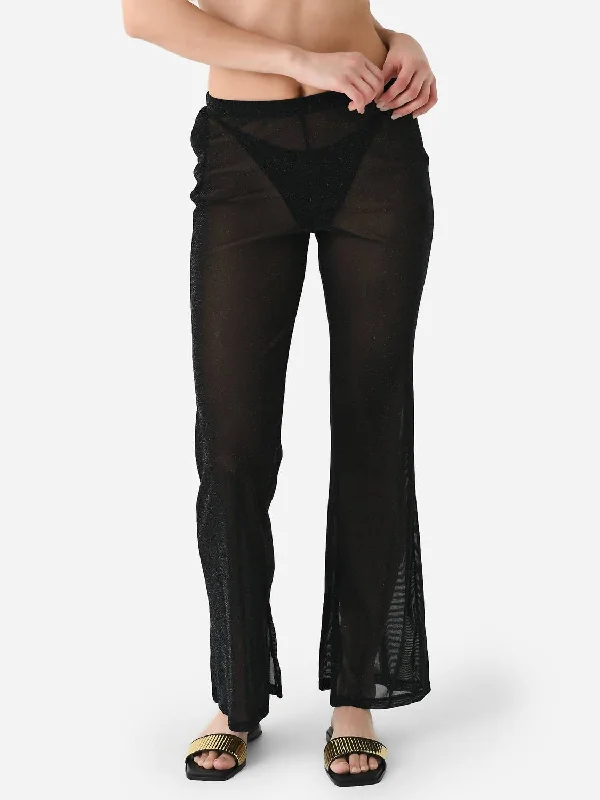 flared skinny pants 70s -Kari Pant In Black