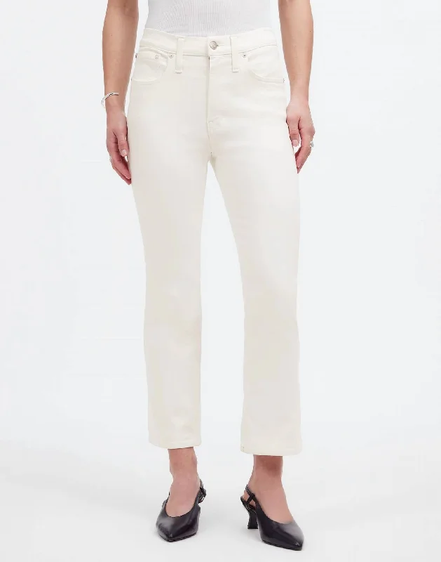 distressed sweatpants style -Kickout Crop Jeans - Petite In Pure White