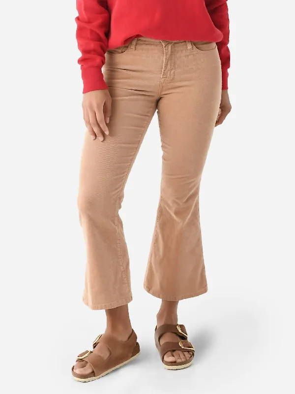 yoga leather pants -Le Crop Flare Corduroy Jean In Light Camel