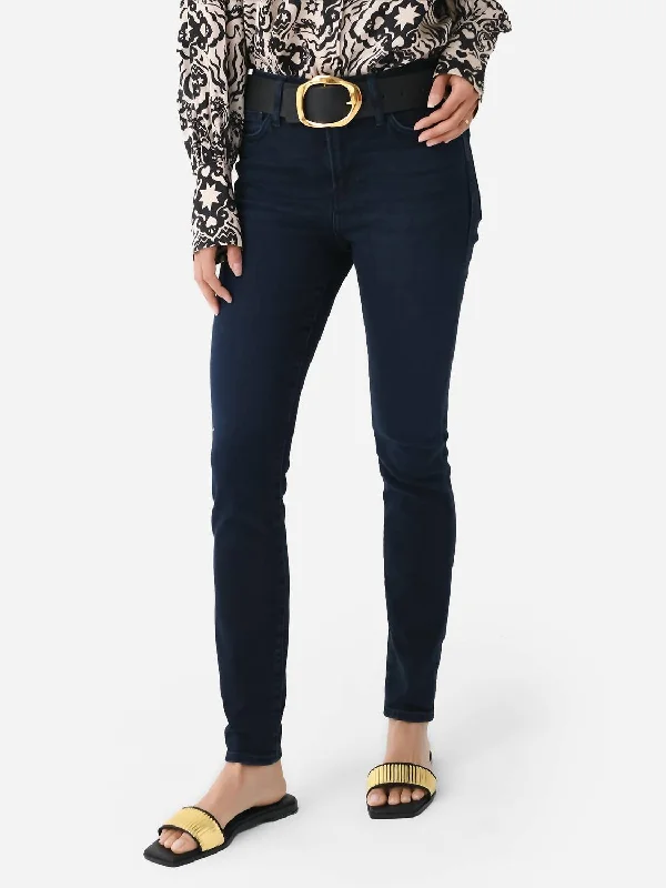 khaki yoga pants casual -Le High Skinny Jean In Onyx Indigo