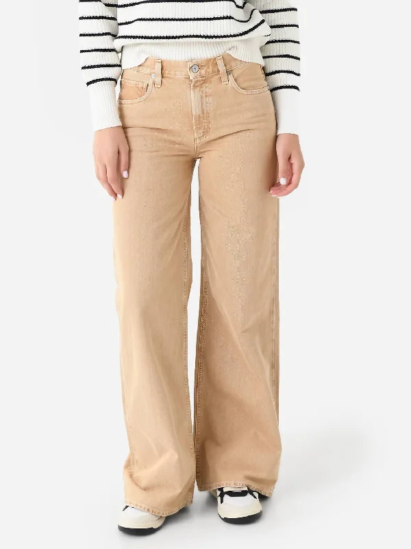 casual cargo pants women -Loli Mid Rise Baggy Jean In Seychelles