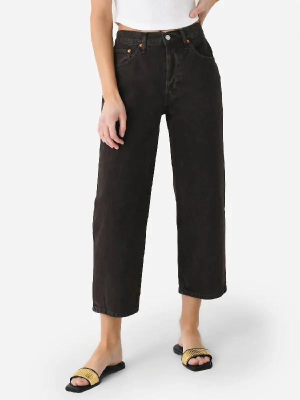 utility leather pants -Loose Crop Jean In Cocoa