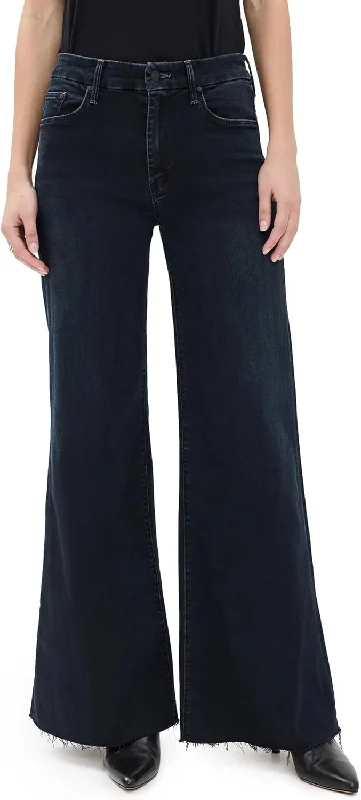 casual leather pants -Mother Women's The Roller Fray Jeans, Night in Venice