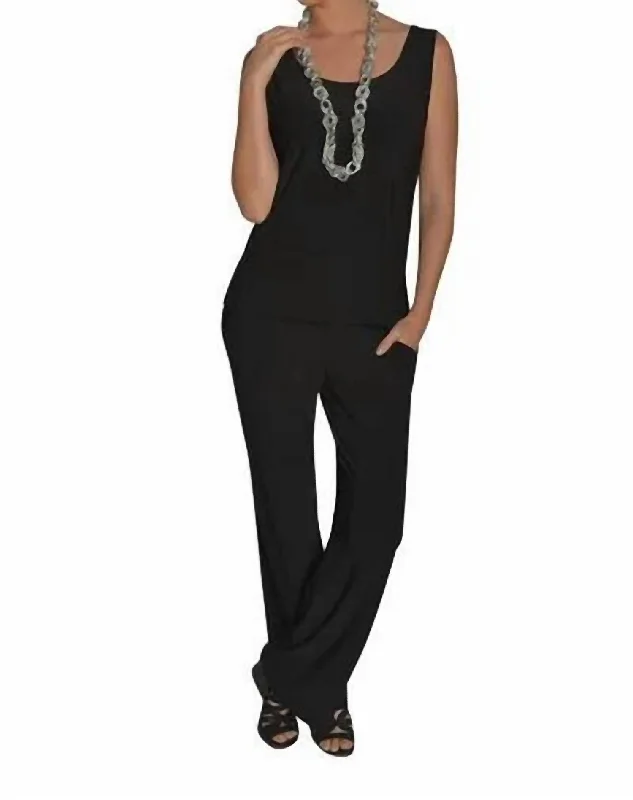 floral skinny pants bold -Perfect Match Set In Black