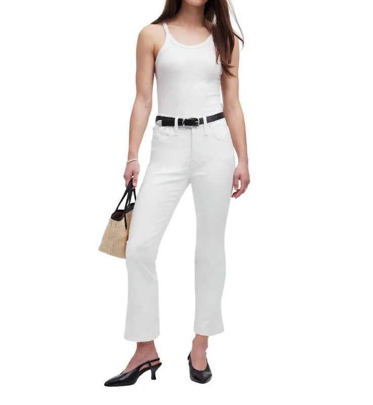 business jogger pants -Petite Kick Out Crop Jeans In White