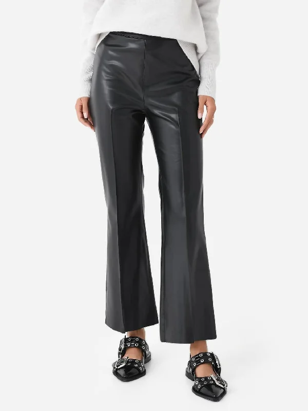 dress leather pants -Porterfield Vegan Leather Crop Flare Pant In Black