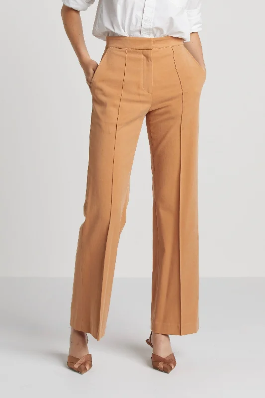 high waisted sweatpants -Preston Straight Leg Stretch Trouser With Pin Tuck