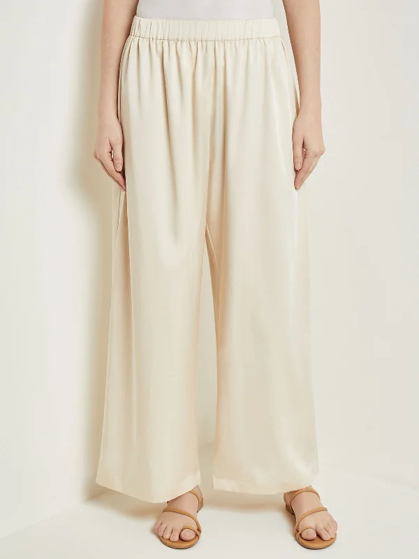 cargo pants for men -Pull-On Woven Wide-Leg Pants, Parchment