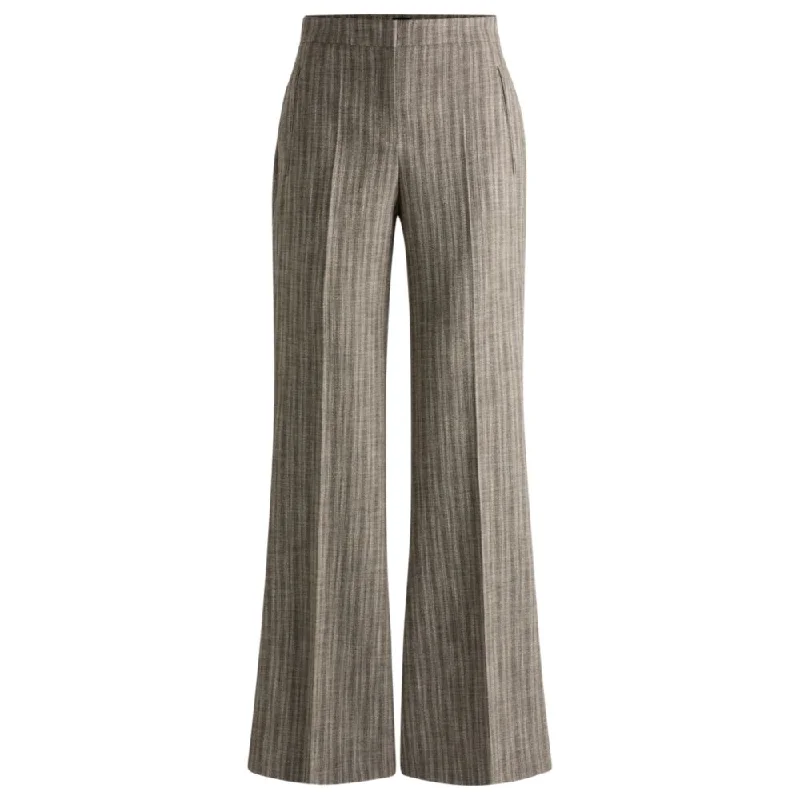 distressed jogger pants -Regular-fit trousers in striped stretch cloth